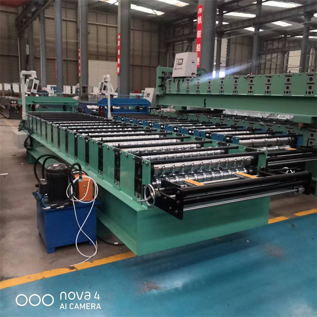 Trapezoidal Metal Roofing Sheet Roll Forming Machine For Zinc Color Steel Ibr Tile