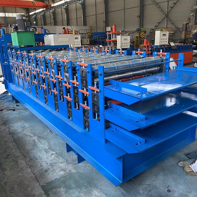 Chain Drive Roof Tile Roll Forming Machine 0.3-0.8mm Thickness Cutting Tolerance ±2mm