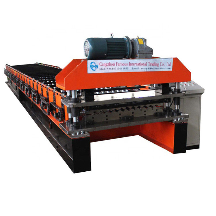 850mm Corrugated Type Tile Forming Machine With Hydraulic Cutting