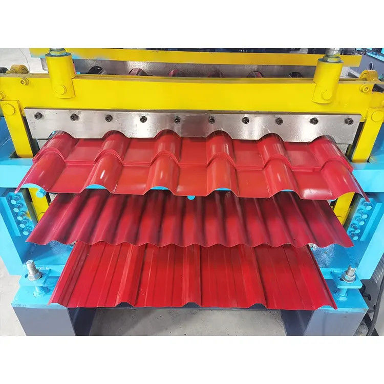 Customized Building Material Machinery Roof Panel Roll Forming Machine With 5.5kw Cutting Power And Hydraulic Cutting