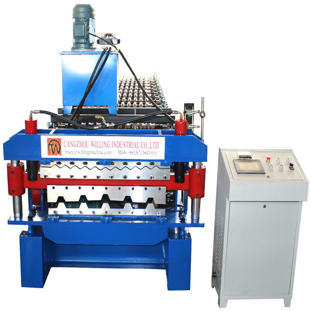 High Speed Roofing Tiles Machine Customization Double Layer Roof Sheet Roll Forming Machine for Ibr  Corrugated Glazed