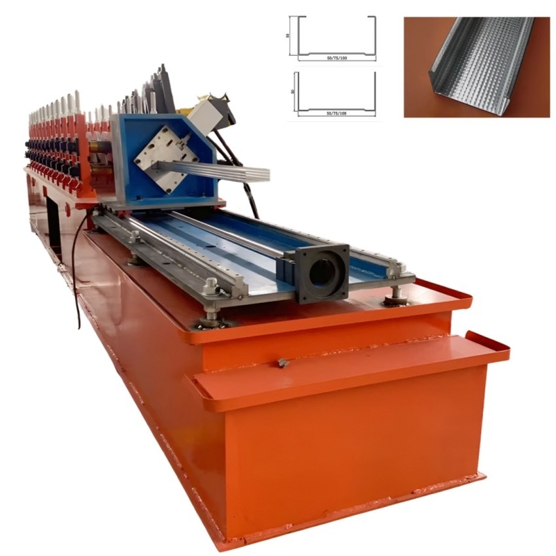 Drywall Stud Track Roll Former Steel 50mm 75mm 100mm CD UD CW UW Profile Drywall Cold Roll Forming Machine With Customized