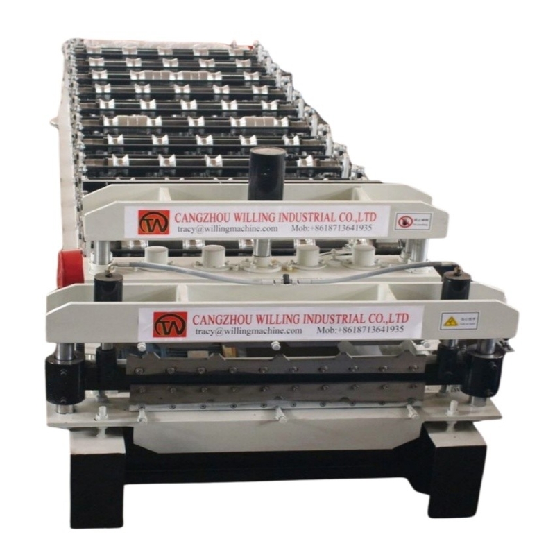 Plc control 0.3-0.6mm  Double Layer Roll Forming Machine 15m/Min For Ppgi Panel Roof