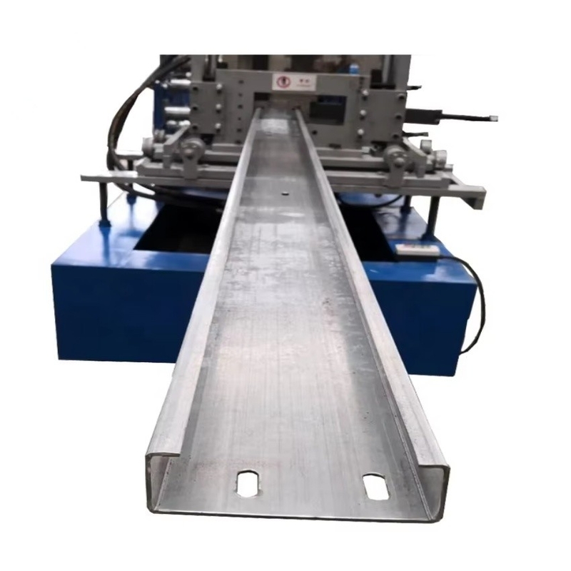 Metal Steel Framing Profile Warehouse Automatic Changed CZ Purlin Hole Punch Cold Roll Forming Making Machine For House