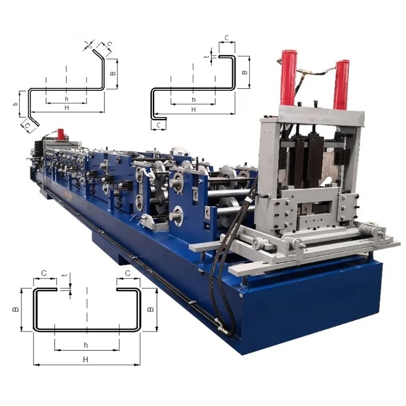 Precision Steel Frame And Purlin Making Machines With Cutting Blade Material Cr12Mov 7000*1250*1700mm