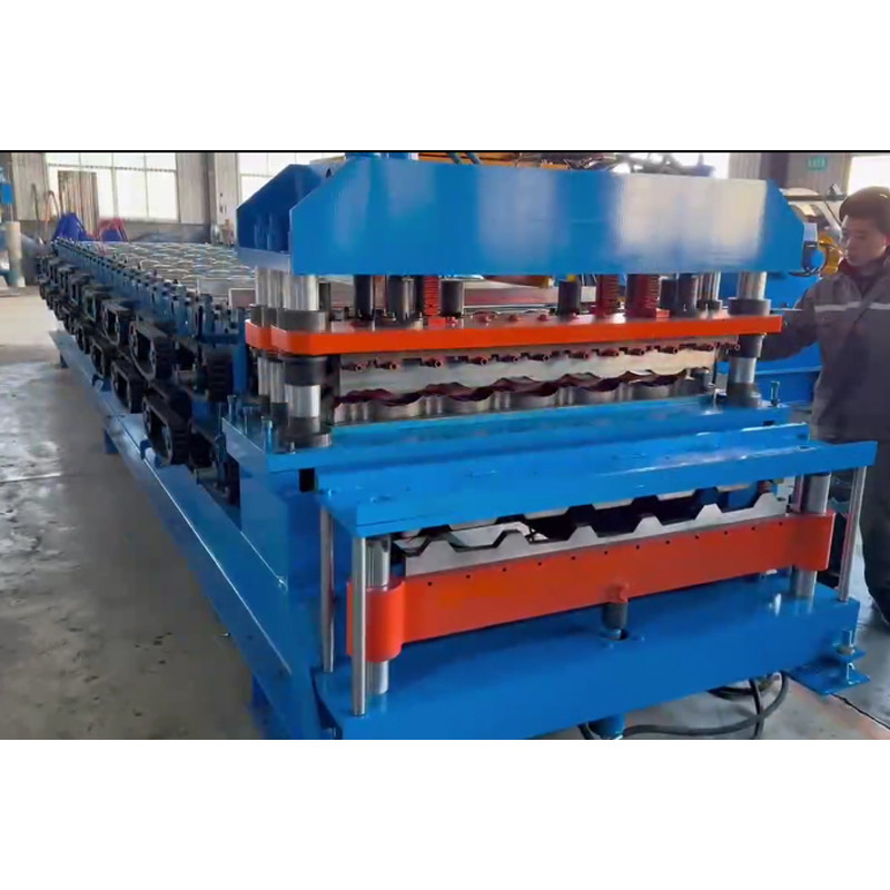 PLC Control Metal Cold Steel Glazed Roof Tile Making Machine Step Tile Roofing Sheet Roll Forming Machine Factory