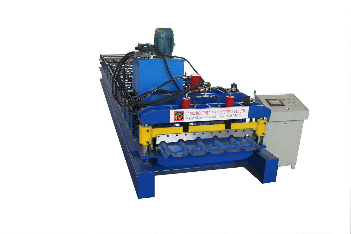 PLC Control Color Steel Glazed Tile Roll Forming Machine Step Tile Type