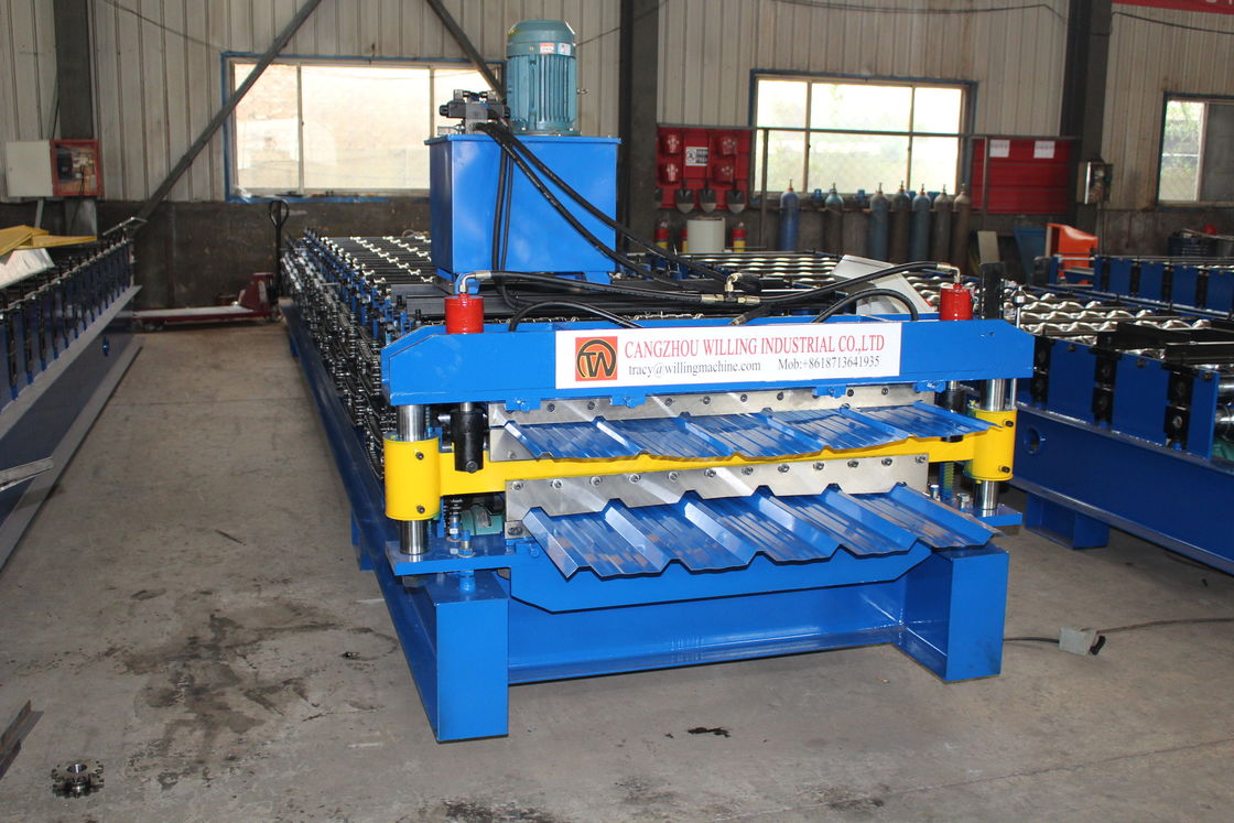 Trapezoid Type 6 Rib Roof Tile Roll Forming Machine 3 Phase
