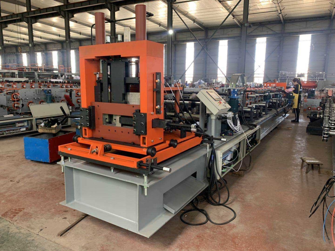 80-350 CZ Purlin Roll Forming Machine With PLC Control System And Hydraulic Cutting Mode